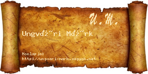 Ungvári Márk névjegykártya